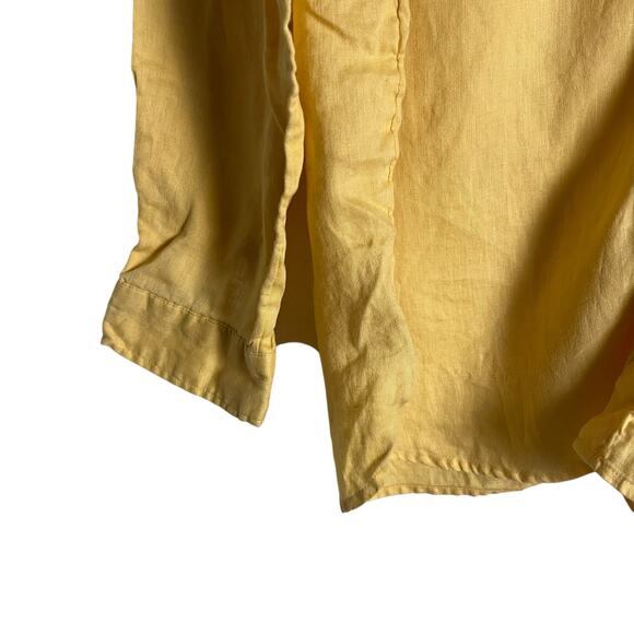 J. Jill Yellow 100% Linen Long Sleeve Button Up Shirt Size XS - Picture 4 of 10